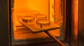 Sealing glass is put into a high temperature oven	