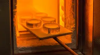 Sealing glass is put into a high temperature oven 