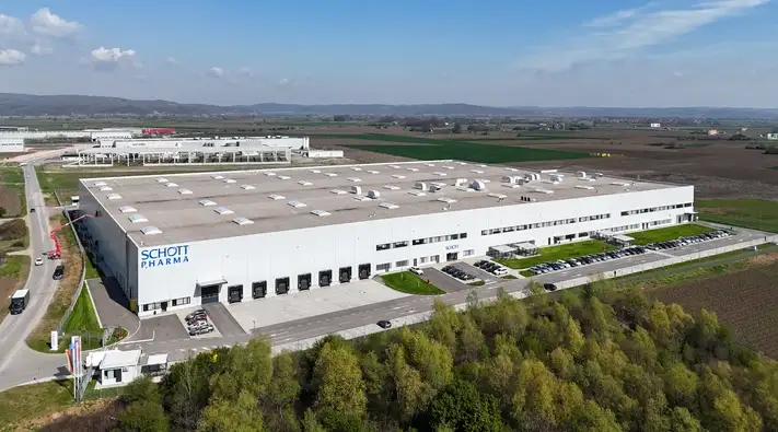 Aerial view of SCHOTT Pharma plant in Serbia