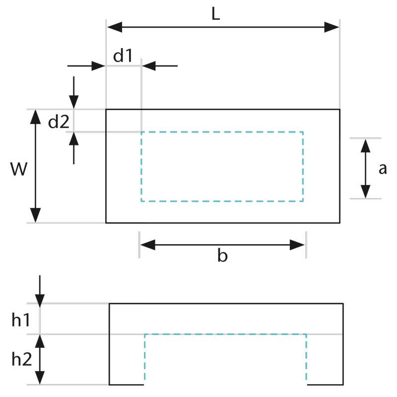 Dimensiones gráficas de la tapa con cavidad SCHOTT®