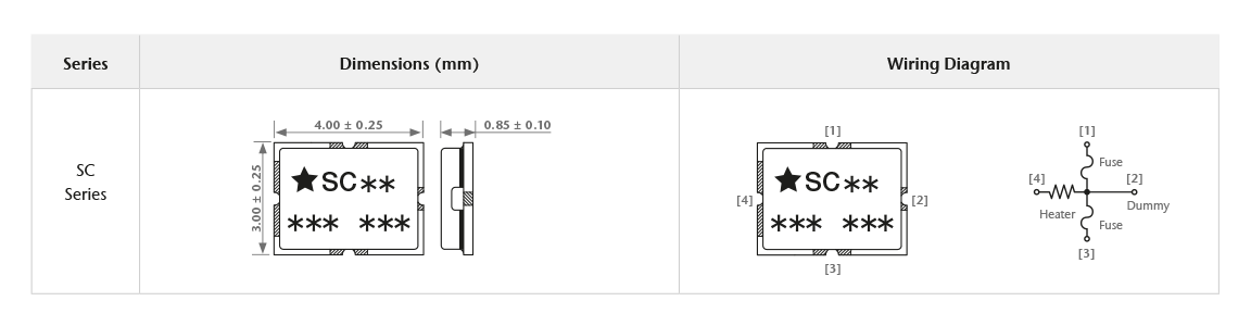 SEFUSE SC Battery Fuse Dimension / Wiring Diagram_English