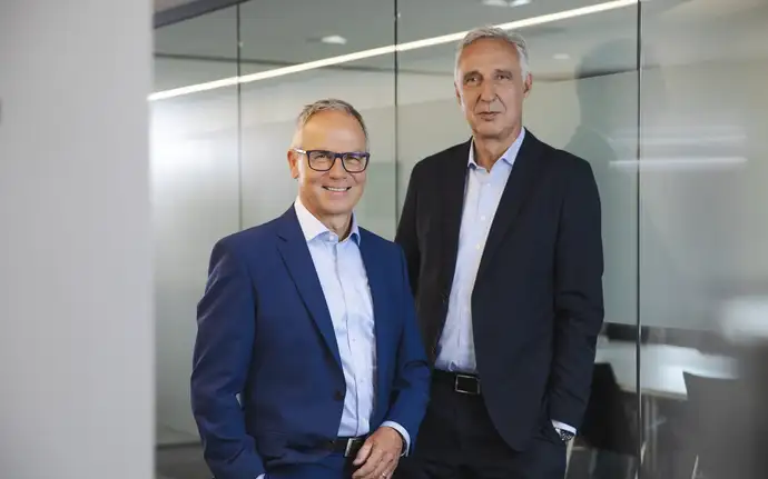 Reinhard Mayer, CFO, und Andreas Reisse, CEO von SCHOTT Pharma. 