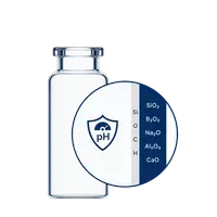 Transparent EVERIC® care vial with close up of glass structure