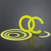 Yellow and green circles, C-shape and concentric lines indicating our dynamic ceramic laser phosphor converter portfolio