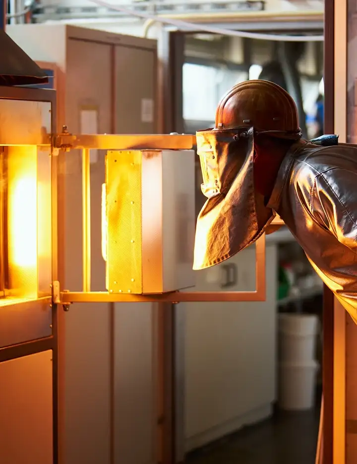 SCHOTT engineer working in the glass melting laboratory