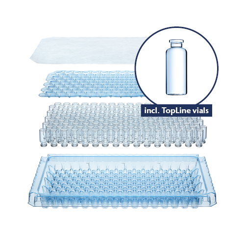 SCHOTT Pharma adaptiQ® tray with TopLine vials