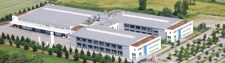 Aerial shot of SCHOTT’s Electronic Packaging business unit in Landshut, Germany