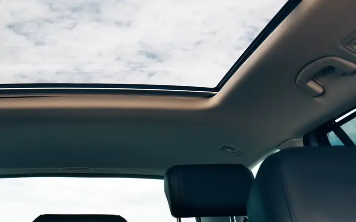 Sun roof of a vehicle from the inside