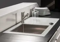 Kitchen sink with glass top