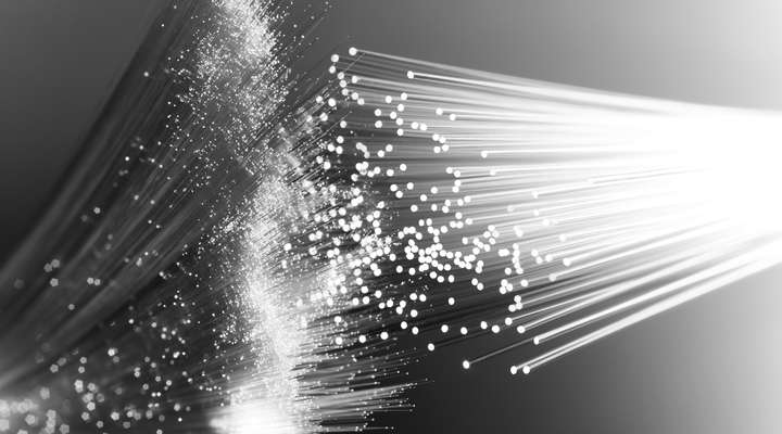 An arragement of flexible and rigid glass optical fibers