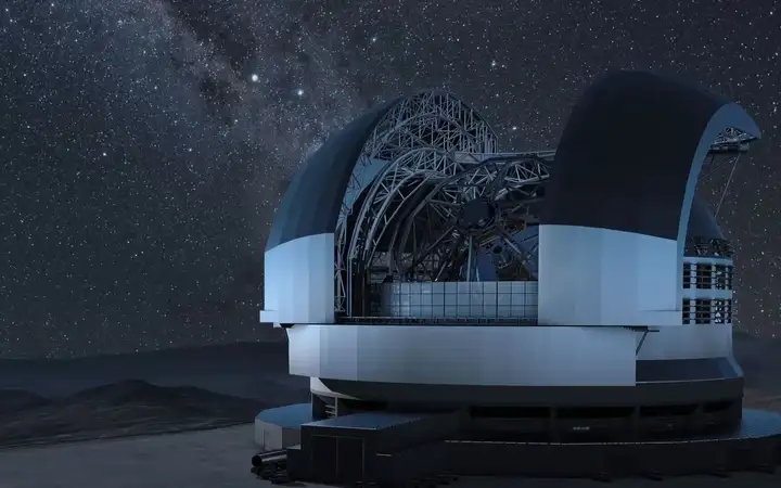 The ELT (Extremely Large Telescope) observatory on the Cerro Armazones mountain in Chile